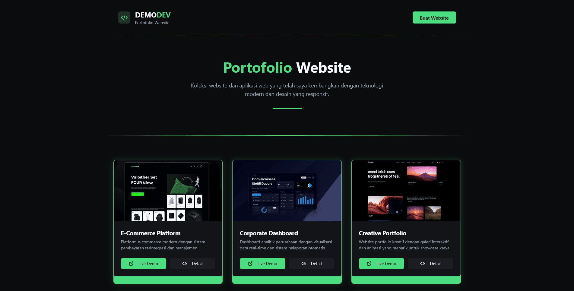 Website Showcase Portofolio